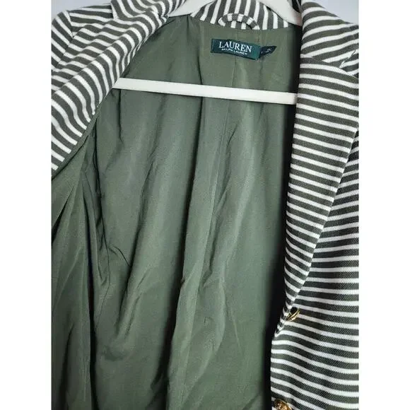 Lauren Ralph Lauren knit sweater blazer sz S olive green preppy old Money career - Picture 5 of 10